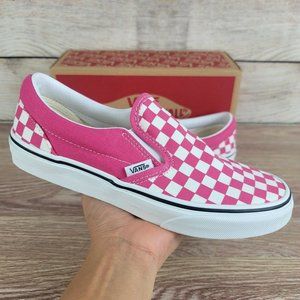 NEW Vans Classic Slip-on Pink Checkered Women's Size 6.5 Athletic Casual Skate